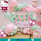 Hello Kitty Theme Happy Birthday Decoration Items For Girls, Multicolor, Pack of 109