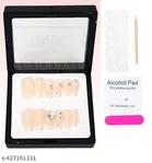 Kamz's Fake Nails Nail Extension Kit - Quick Fix Press On Nails, Aesthetic Acrylic Stick on Nails, Reusable, 12pcs Nails Set for Girls & Kids