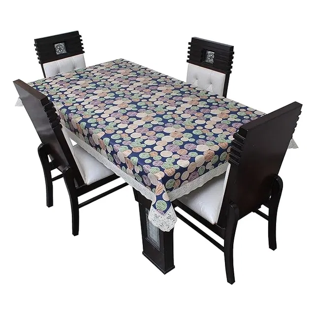 PVC Printed 4 Seaters Table Cover (Multicolor, 40x60 inches)