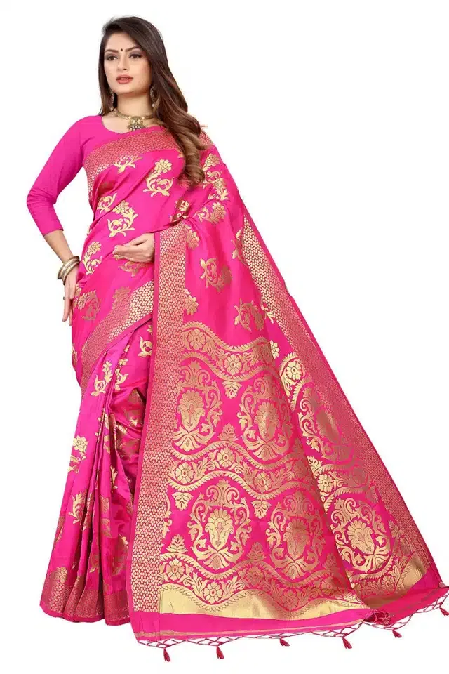 Jacquard Saree for Women (Pink, 6.3 m)