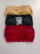 Net Solid Bras for Women, Assorted, Pack of 3 