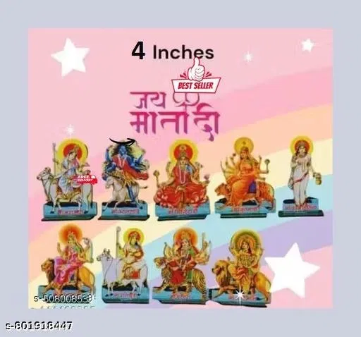 Nav Durga Murti (Wooden, Multi)
