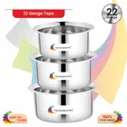 Stainless Steel Handi (Silver, Set of 3)