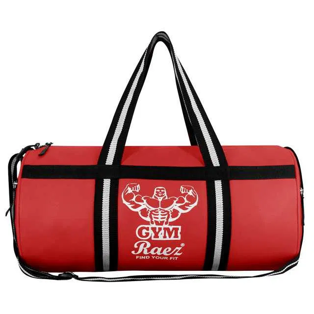 Stylish PU Gym Bag for Boys (Red, 44 X 20 X 22 cm) (RA-052)