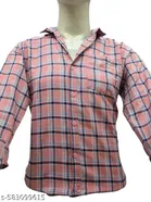 Cotton Blend Checkred Shirt for Men, Pink 