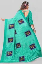 Cotton Blend Printed Saree for Women 