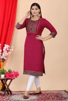 Rayon Solid Kurti for Women 
