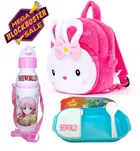Fabric Backpack with Lunch Box & Water Bottle for Kids 