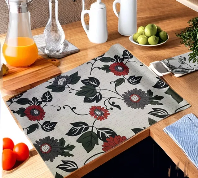 PVC Printed Shelf Mat Roll (Multicolor, 5 m)