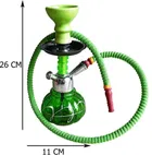 Green Designer Matt Glass Hookah Pot With Kharbuza/Pumpkin Shaped Hookah 