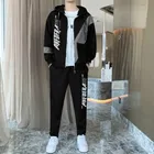 Fleece Printed Tracksuit for Men (Black, M)