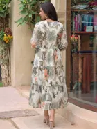Poly Georgette Floral Print Kurti for Women, Peach 