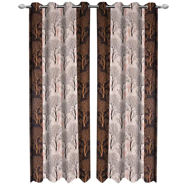 Alaqsa Brown Tree Polyester Door Curtain 7Ft Pack Of 1