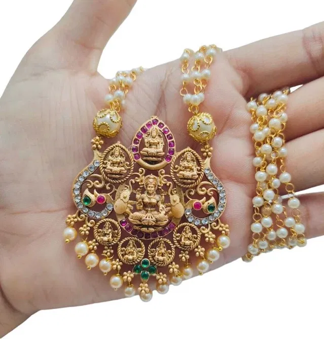 Gold Plated Jewellery Set for Women (Lavender, Free Size)