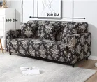 Homwatica 3 Seater Damask Brown Printed Elastic Sofa Cover 180X230Cm Pack Of 1