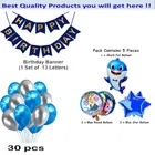 Baby Shark Theme Birthday Decoration,Navy Blue,Set Of 1