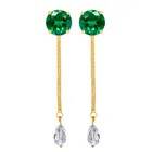 Designer Gold Plated Chain Drop Earrings Set for Women & Girls 