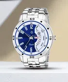 Analog Watch for Men (Silver & Blue)