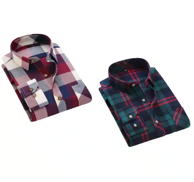 Exclusive Long Sleeves Shirt for Men (Pack of 2) (Multicolor, XXL) (JME-176)