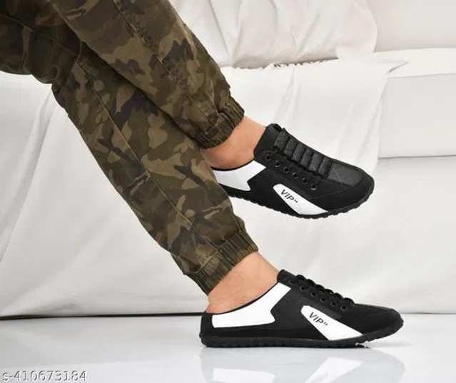 Casual Shoes for Men (Black & White, 9)
