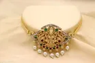 Gold Plated Kundan Choker with Earrings Set (Multicolor, Set of 1)
