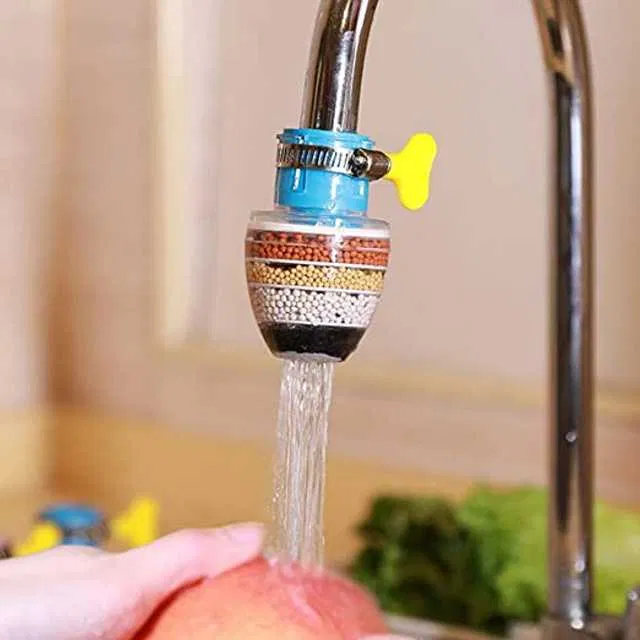 Water Tap Filter Purifier 6 Layer Carbon Activated Chlorine Remover Nozzle For Bathroom And Kitchen Taps (Kk-002)