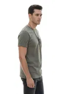 Polyester Printed T-Shirt for Men, Grey 