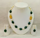 Women'S Alloy Gold Plated Jewellery Set for Women & Girls, Green