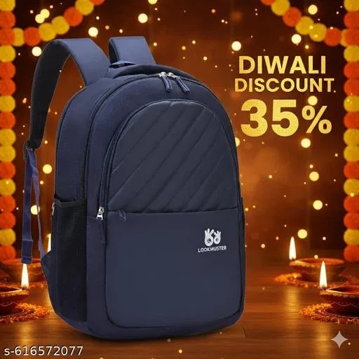 Polyester Backpack for Men & Women, Blue