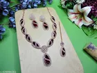 Partywear Sparkling Necklace Set with Maang Tikka for Women 