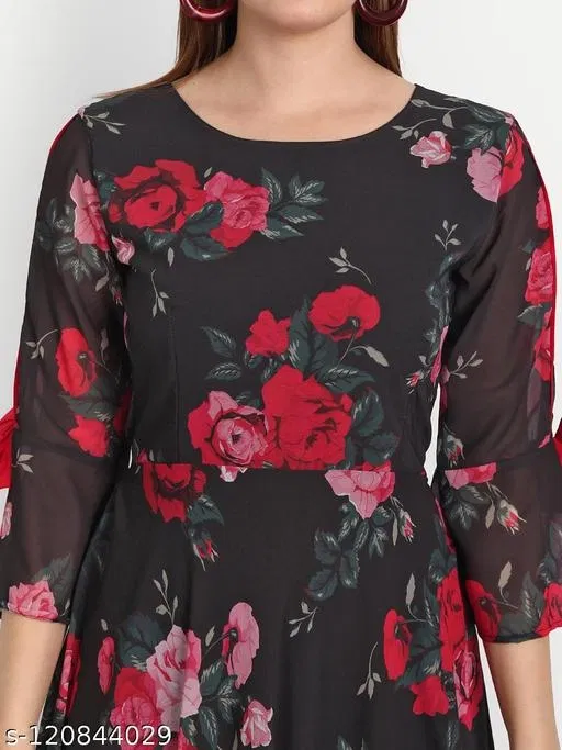 One Piece Gown for Women (Black, 4XL)