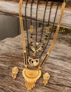 Combo of 4 Pcs Mangalsutras with Earrings Set for Women 