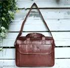 Leather Laptop Bag for Men, Brown