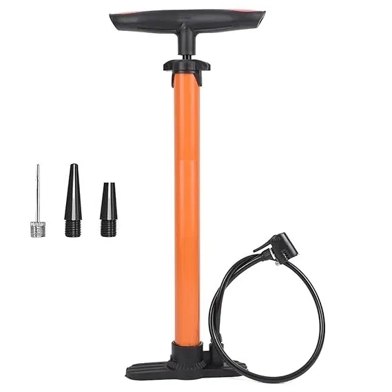 Plastic Bicycle Pump (Orange & Black)