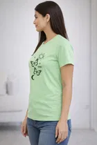 Cotton Blend Printed T-shirt for Men, Green 