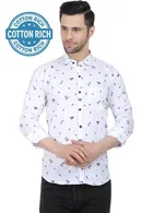 Cotton Blend Printed Shirt for Men 