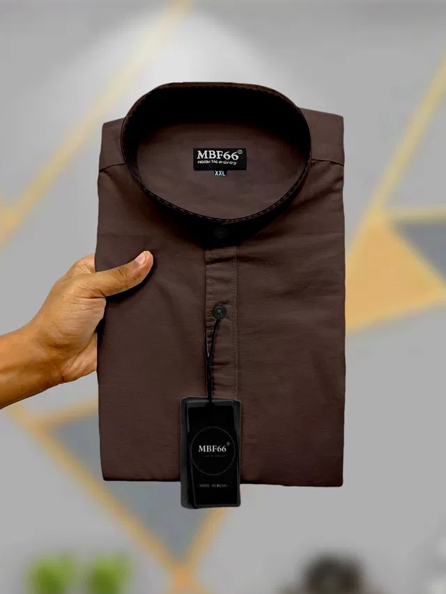 Full Sleeves Solid Shirt for Men (Brown, L)