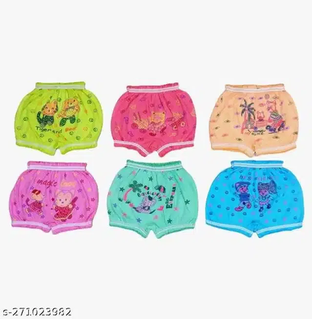 Cotton Innerwear Shorts for Kids (Multicolor, 9-12 Months) (Pack of 6)