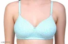 Cotton Blend Printed Padded Bra for Women 
