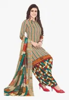 Floral Crepe Punjabi Suit Material for Women 