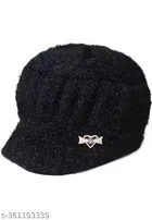 Woolen Solid Cap for Women 