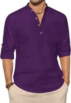 Full Sleeves Solid Short Kurta for Men 