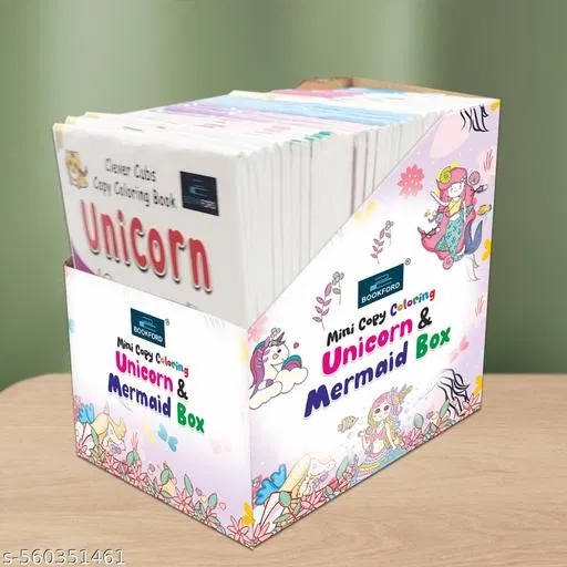 Mini Copy Coloring Unicorn & Mermaid Box – Set of 40 Small Coloring Books for Kids Featuring Magical Creatures for Creative & Fun-Filled Coloring Time