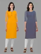 Crepe Solid Kurtis for Women 