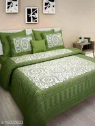 Cotton Queen Bedsheet with 2 Pillow Cover 