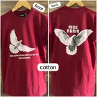 Round Neck Printed T-Shirt for Men (Maroon, S)