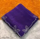 Chiffon Embroidered Saree For Women, Purple