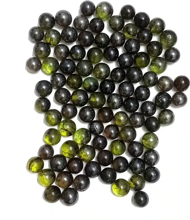 100 Pcs Mini Size Glass Marbles with Shooter (Green, Set of 1)