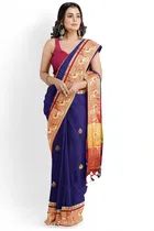 Silk Solid Saree for Women 