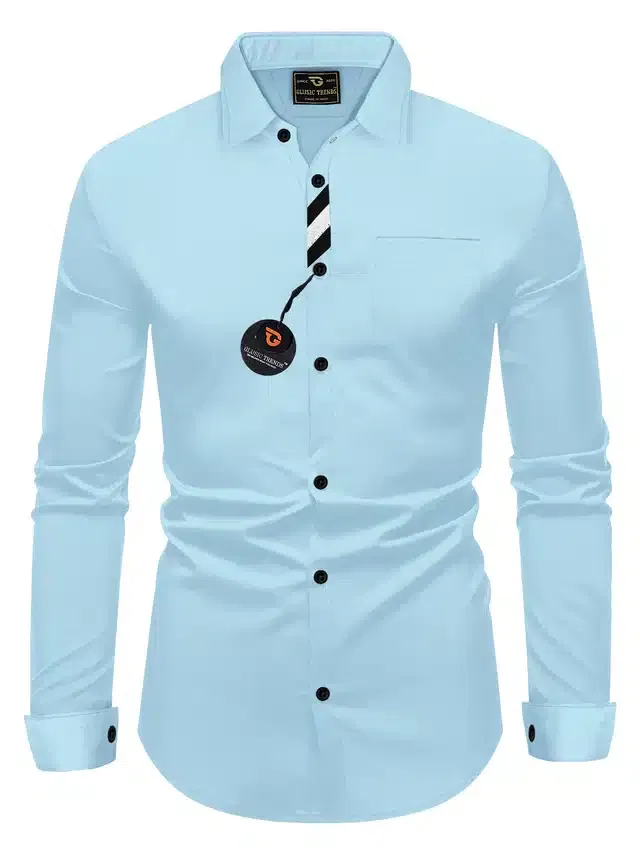 Full Sleeves Shirt for Men (Sky Blue, XXL)